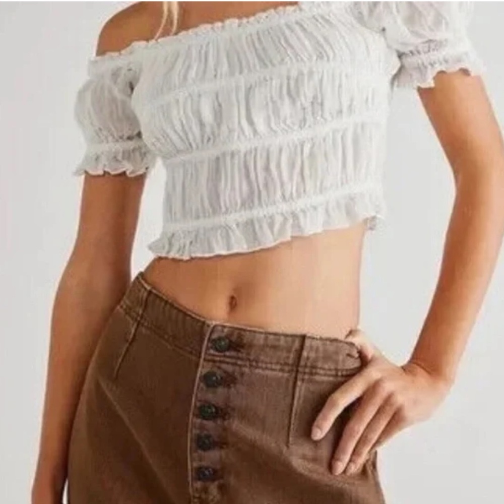 Free People FP One Cheri smocked crop top